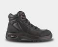 Reebok Work 6" Waterproof Trainex Puncture Resistant Sport Boots in black with durable leather upper and rugged sole, side view.