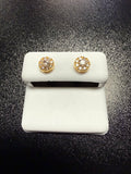 10k Gold Diamond Daisy Cluster Stud Earrings