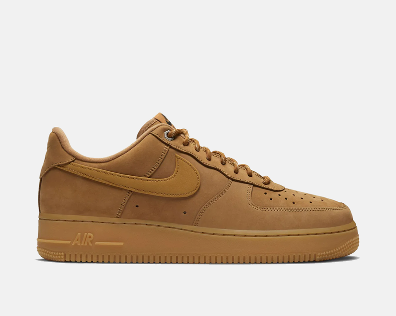 Brown Nike Air Force 1 sneaker on a white background