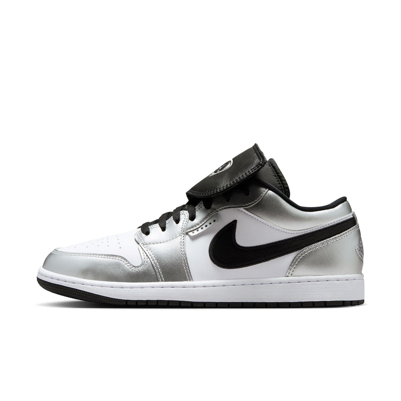Air Jordan 1 Low SE Color: WHITE/BLACK-WHITE-METALLIC SILVER Style: IR2278-100