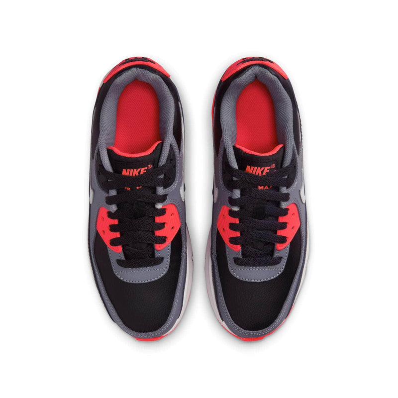Nike FOOTWEAR Nike Air Max 90 "Black Cool Grey Bright Crimson Photon Dust" - Boy's Grade School