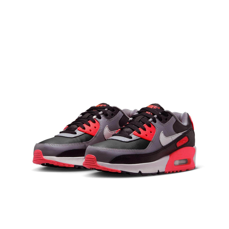Nike FOOTWEAR Nike Air Max 90 "Black Cool Grey Bright Crimson Photon Dust" - Boy's Grade School