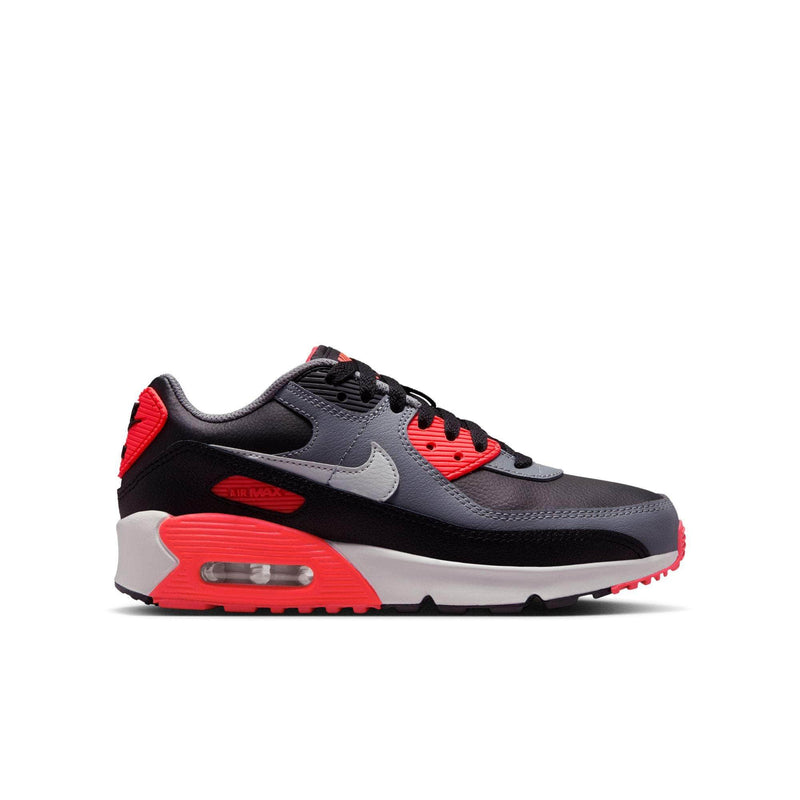 Nike FOOTWEAR Nike Air Max 90 "Black Cool Grey Bright Crimson Photon Dust" - Boy's Grade School