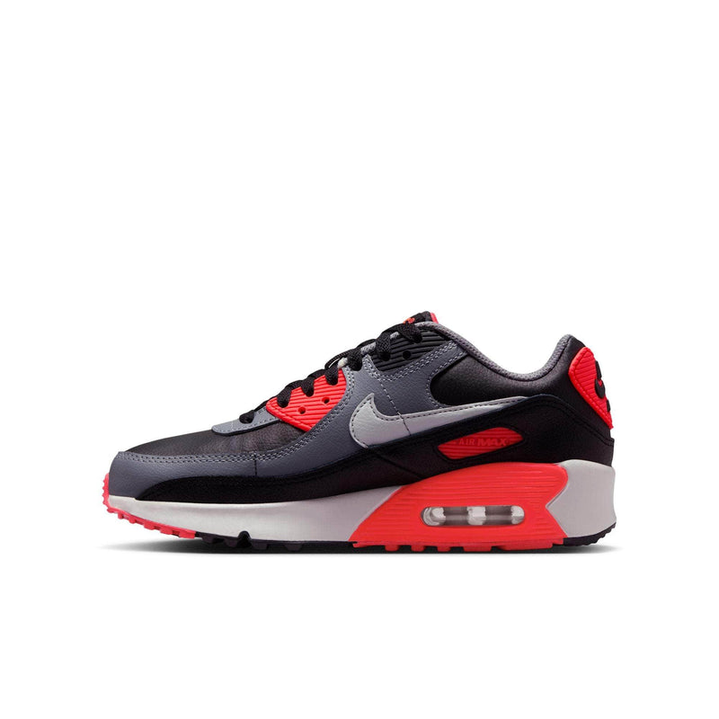 Nike FOOTWEAR Nike Air Max 90 "Black Cool Grey Bright Crimson Photon Dust" - Boy's Grade School