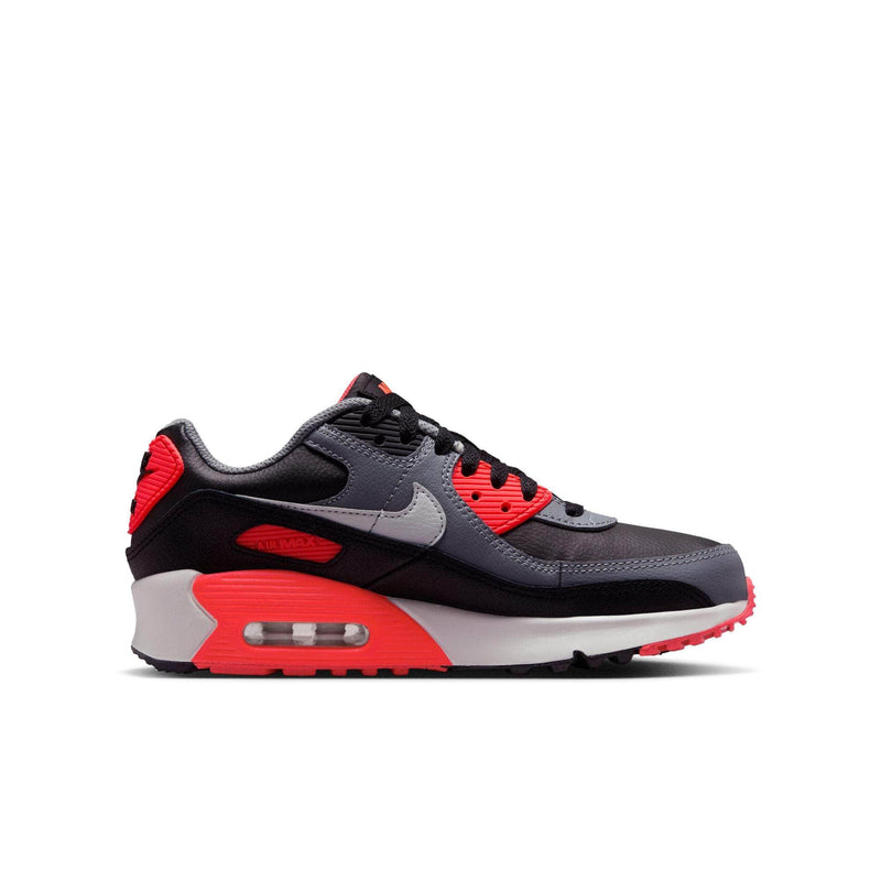 Nike FOOTWEAR Nike Air Max 90 "Black Cool Grey Bright Crimson Photon Dust" - Boy's Grade School