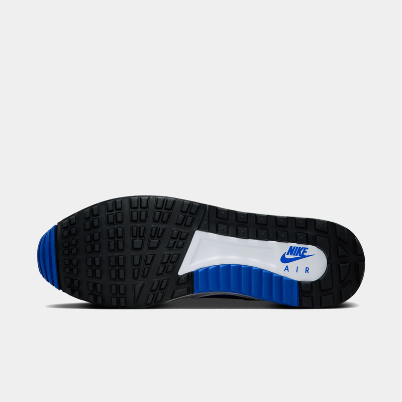 Nike Air Pegasus 89' G shoes outsole showing black rubber tread, blue accents, and Nike Air logo in white and blue.