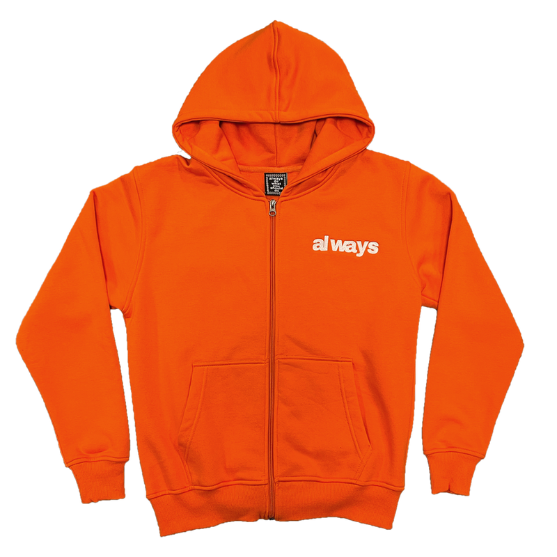 Always Zip Up Orange Zip Up Hoodie