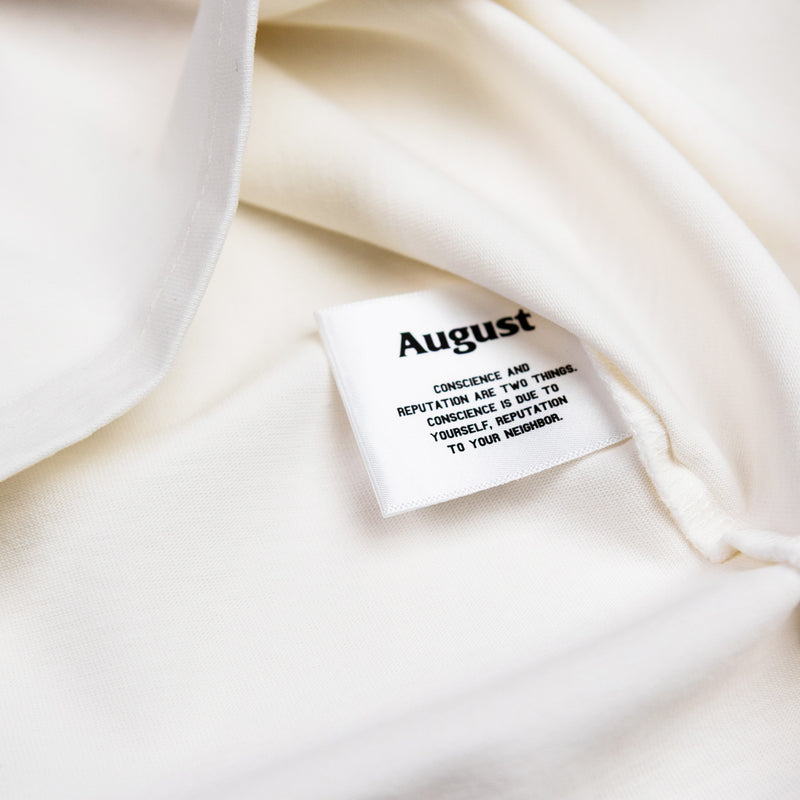 August "Basics" Cropped T-Shirt - 6.5oz 100% Cotton (Off White) - August Shop
