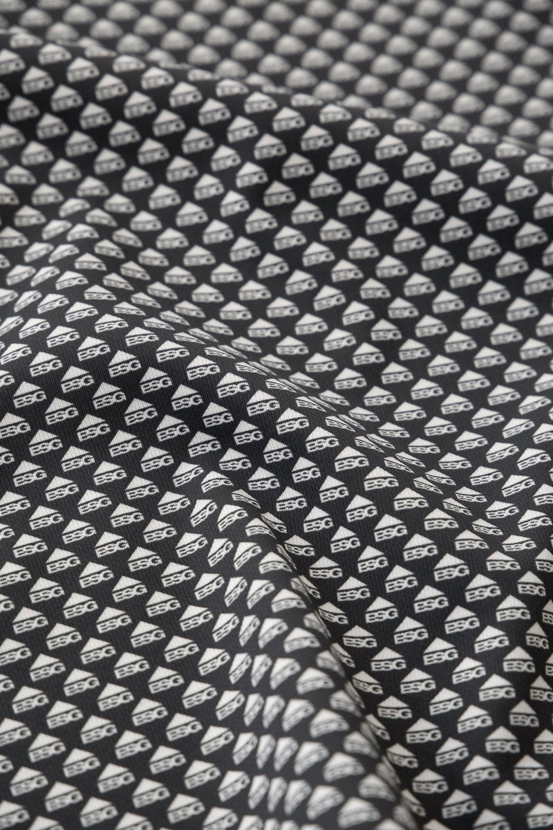 Black/White Snap Placket Polo - GEO ESG Print