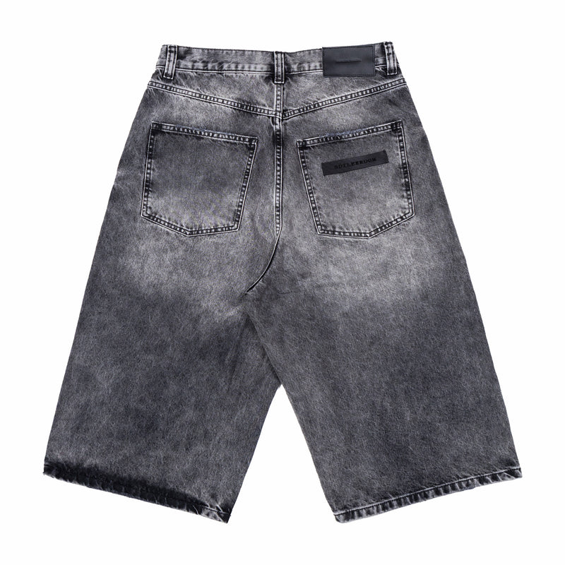 Boiler Room Denim Shorts (Black) - August Shop