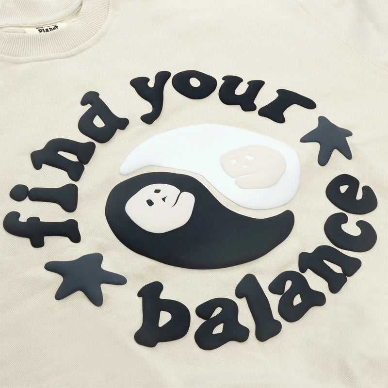 Broken Planet Find Your Balance Crewneck - Bone White