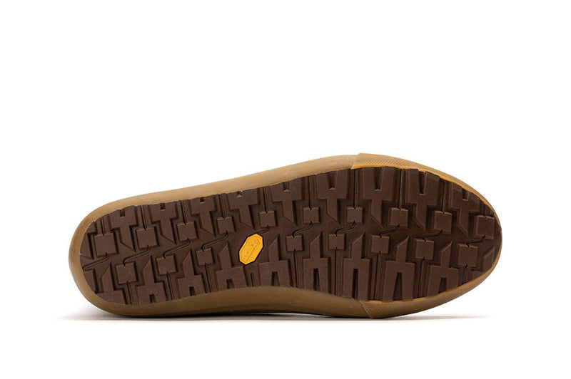 SeaVees Cascade Range Boot outsole with a rugged brown rubber tread pattern and Vibram logo, sole/bottom view.