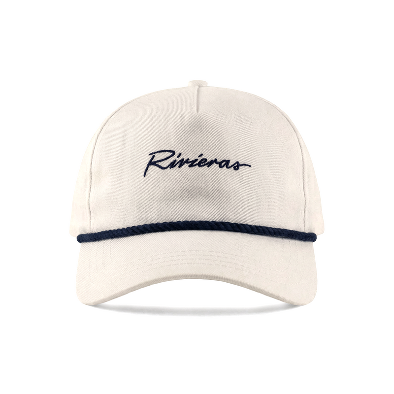 Casquette en sergé de coton avec broderie et corde