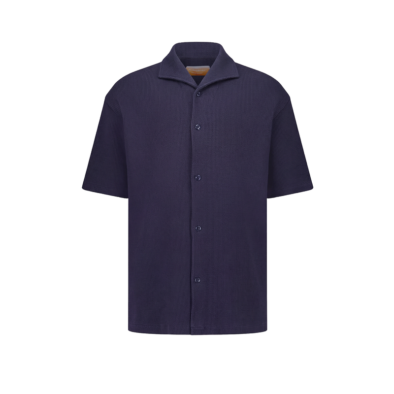 Chemise en tricot nid d'abeille avec col requin