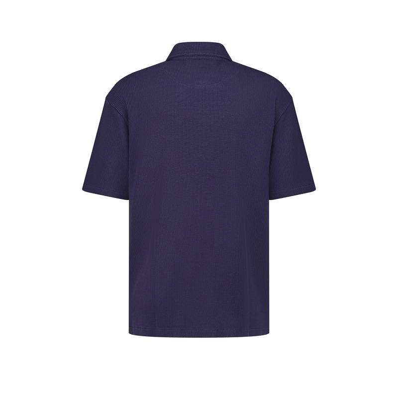 Chemise en tricot nid d'abeille avec col requin