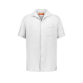 Chemise à manches courtes en lin avec col requin et poche poitrine