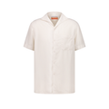 Chemise à manches courtes en lyocell avec col requin et poche poitrine