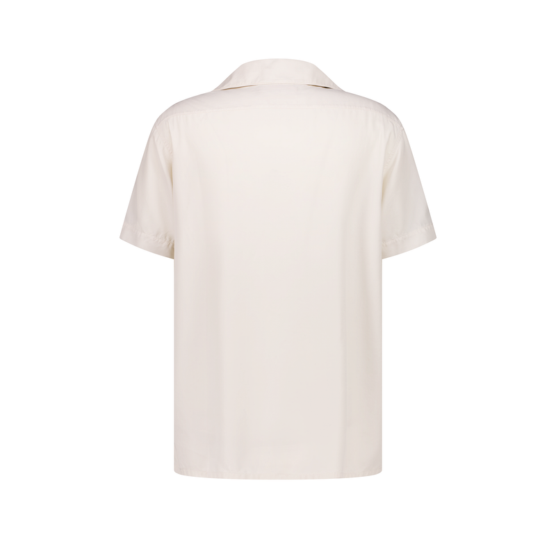 Chemise à manches courtes en lyocell avec col requin et poche poitrine