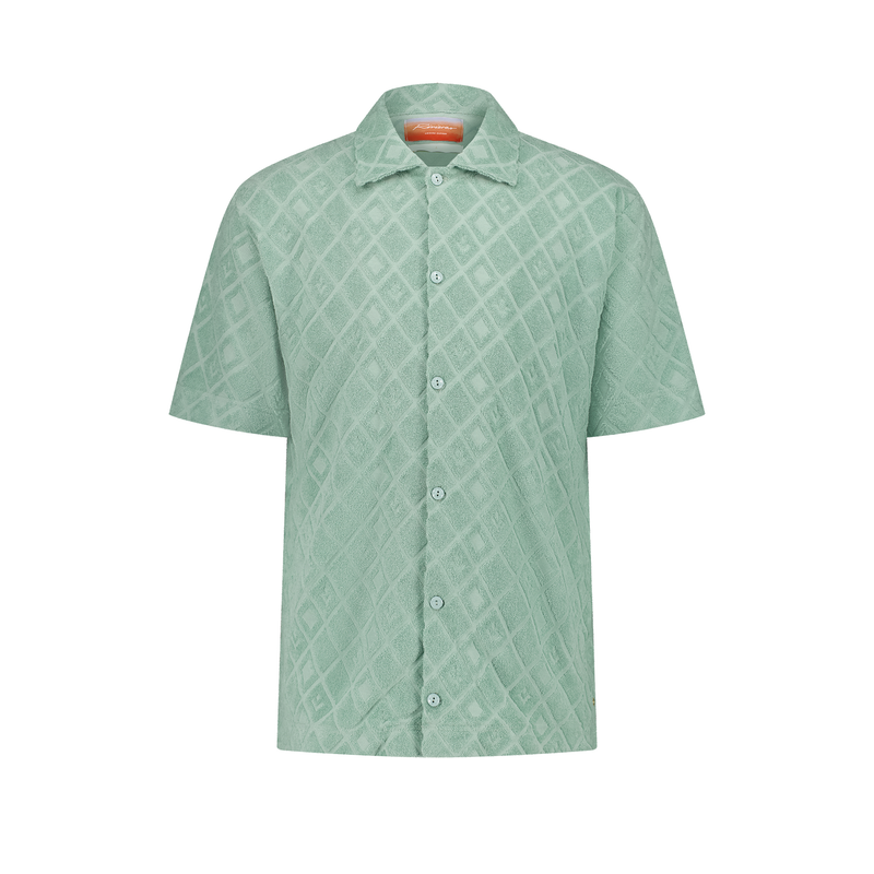 Chemise à manches courtes en éponge jacquard fantaisie