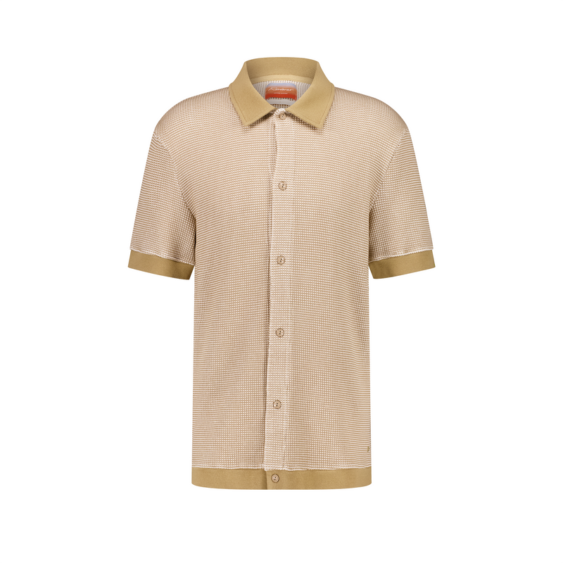 Chemise Manches Courtes Nid d'Abeille Bicolore