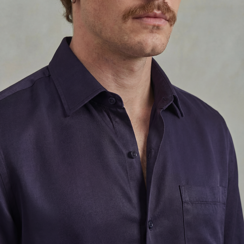 Chemise à manches longues en Tencel® avec poche
