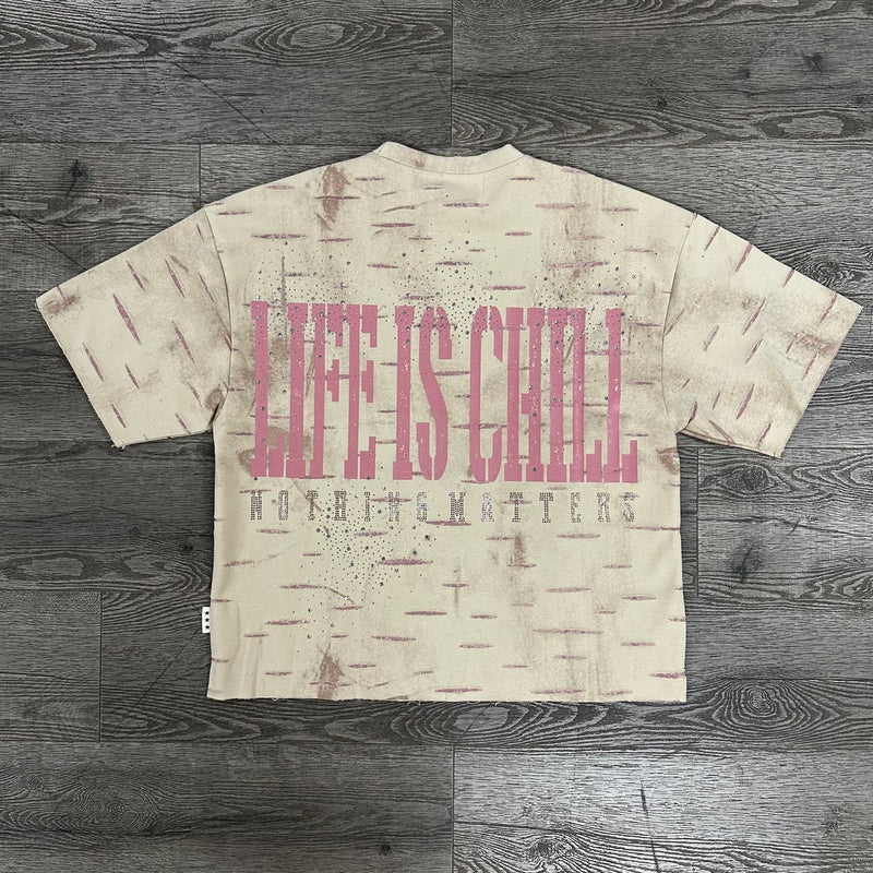 "CHILLIN" DOUBLE SIDE CROPPED T-SHIRT