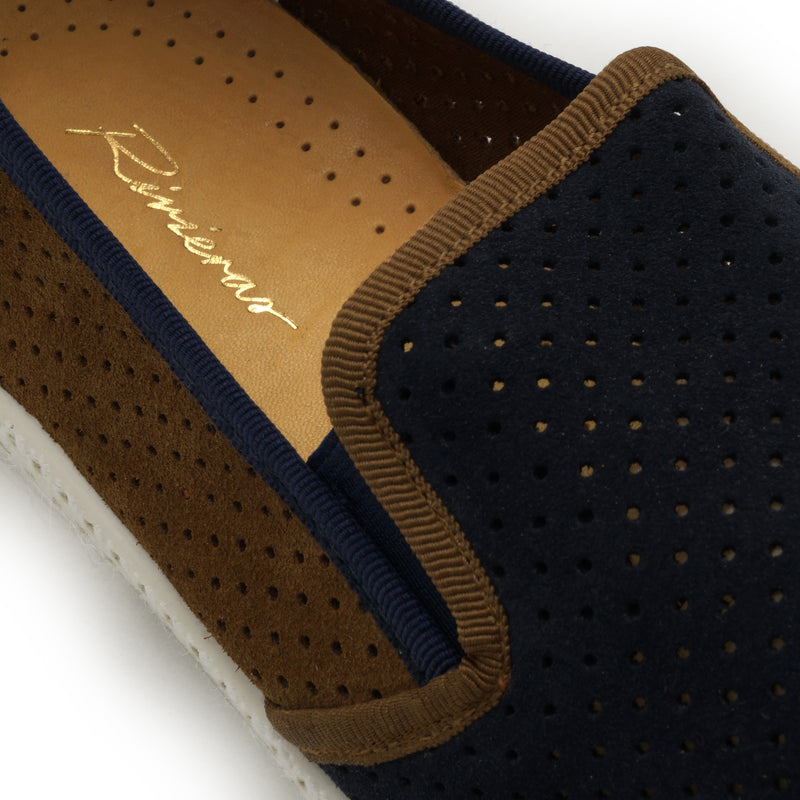 Classic Daim Match Marine Marron