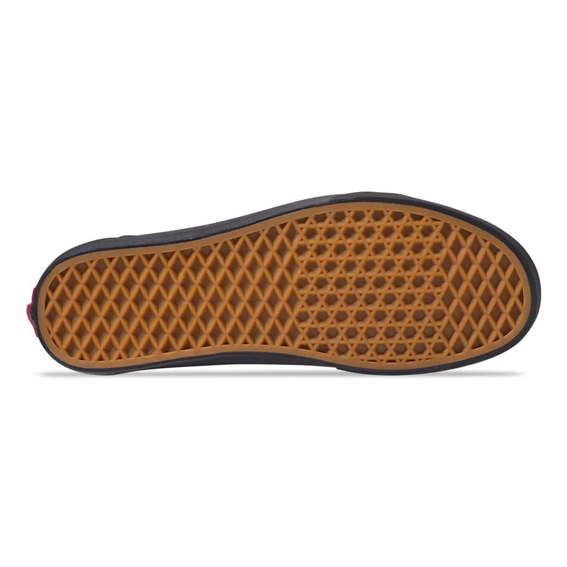 Vans Classic Old Skool shoes sole view showing gum waffle outsole pattern with black midsole trim.