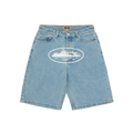 Corteiz Alcatraz Baggy Denim Shorts Stonewash