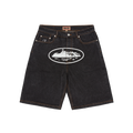 Corteiz Alcatraz Denim Shorts Washed Black
