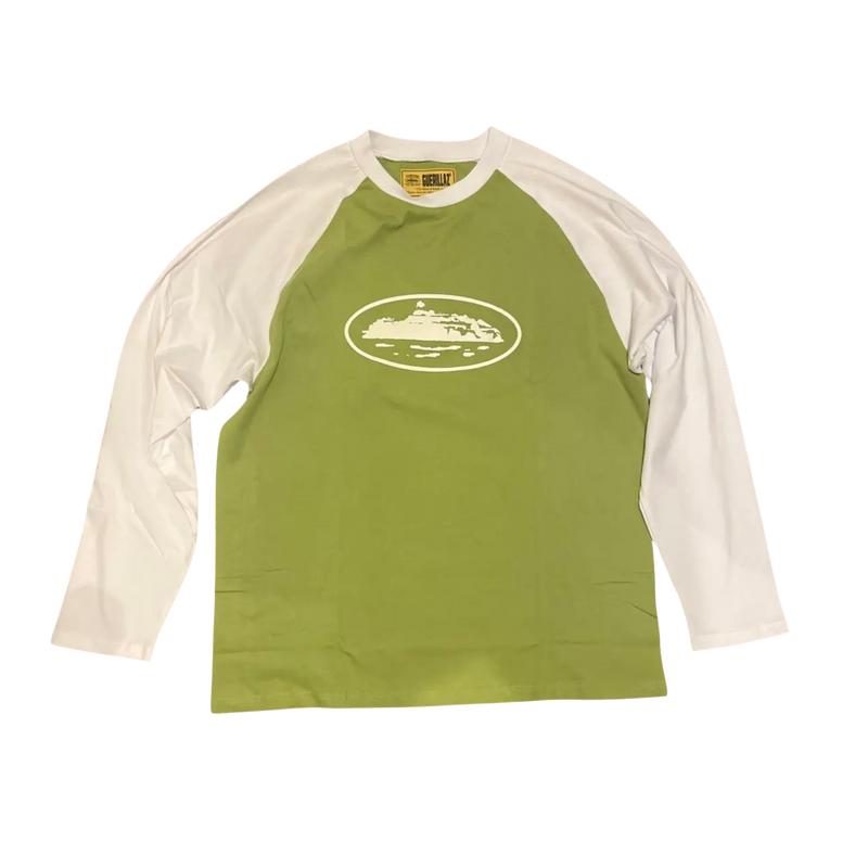 Corteiz Alcatraz Moss L/S Green/White