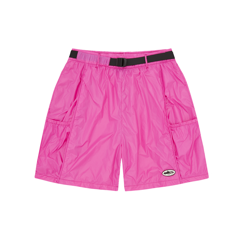 Corteiz Alcatraz Nylon Patch Shorts Hot Pink
