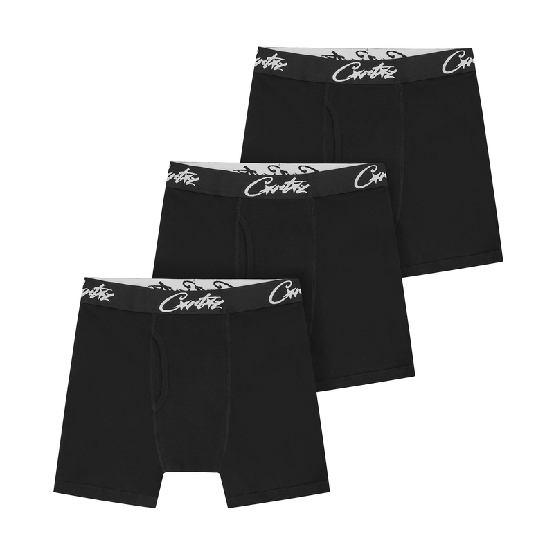 Corteiz Black Allstarz Boxers 3 Pack