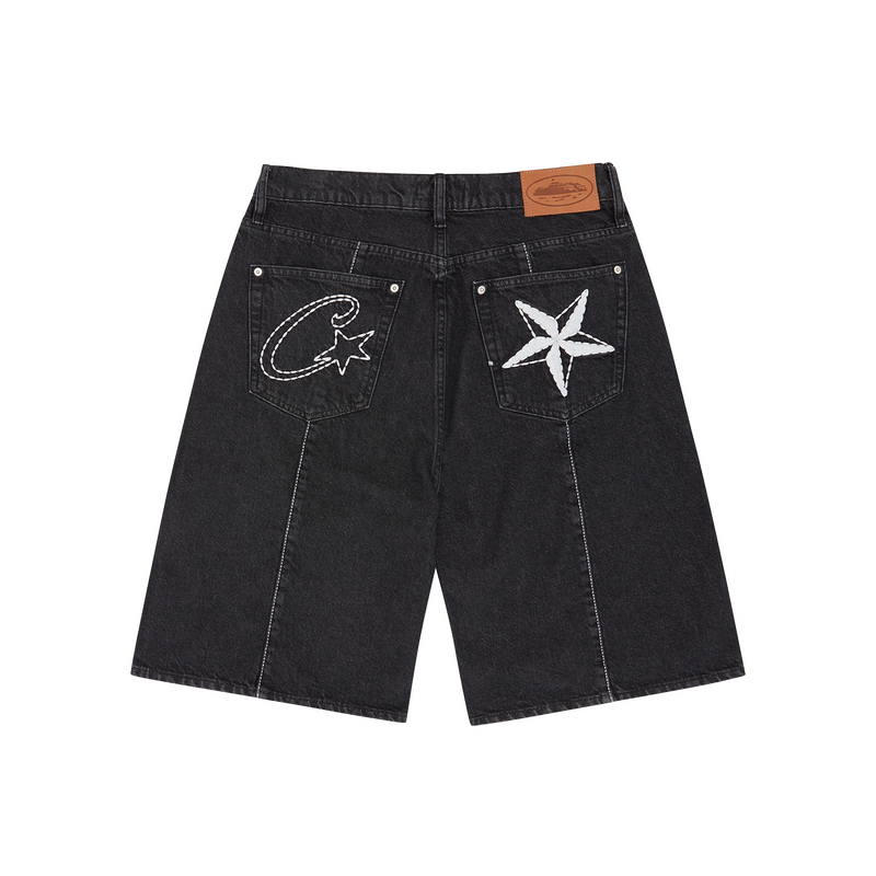 Corteiz C-star Denim Shorts Black