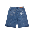 Corteiz C-Star Denim Shorts Faded Blue