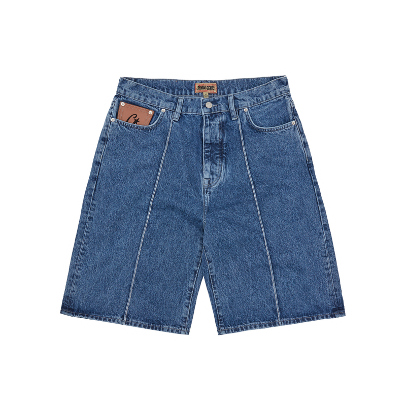 Corteiz C-Star Denim Shorts Faded Blue