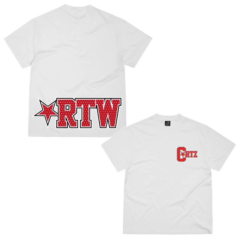 Corteiz Crtz Star Mesh Tee White And Red