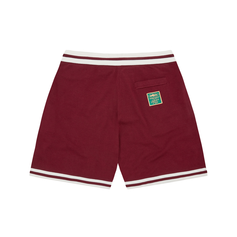 Corteiz Deala Knit Shorts Burgundy