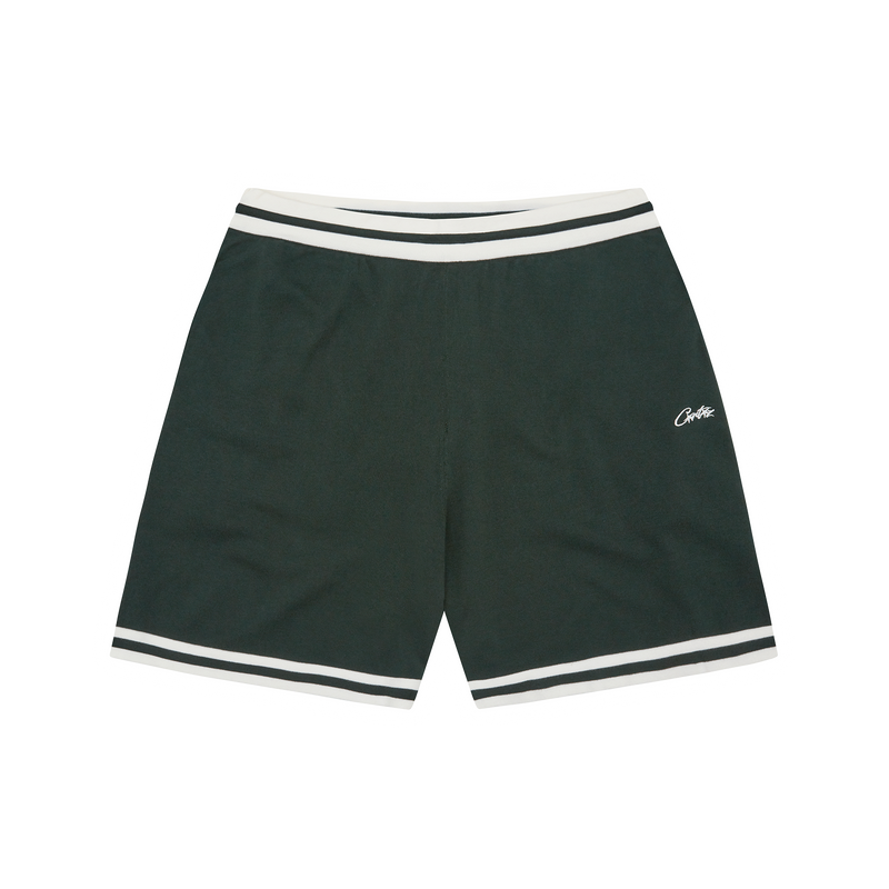 Corteiz Deala Knit Shorts Forest Green