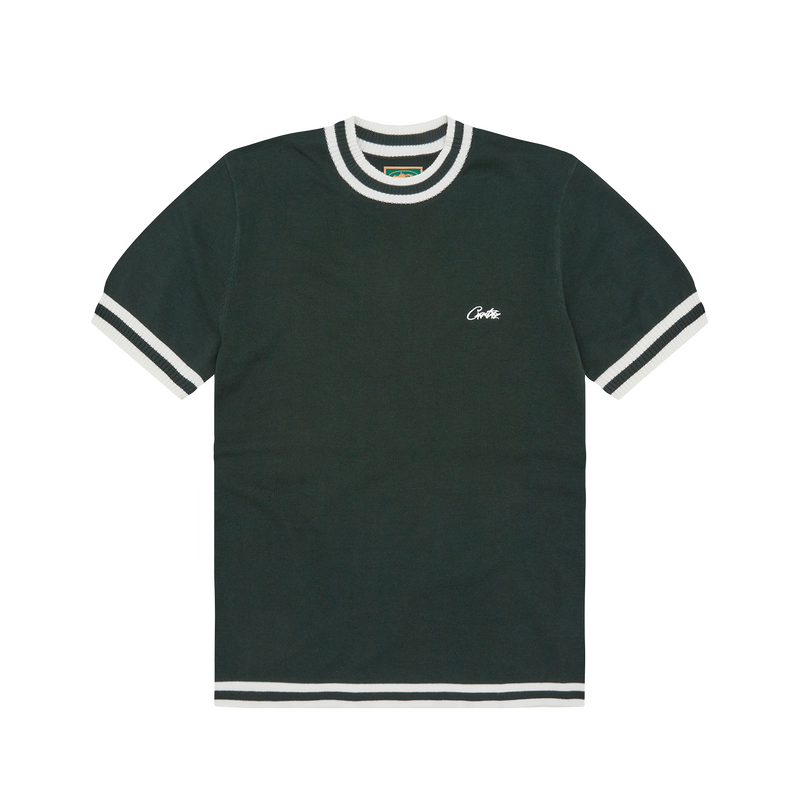 Corteiz Deala Knit Tee Forest Green