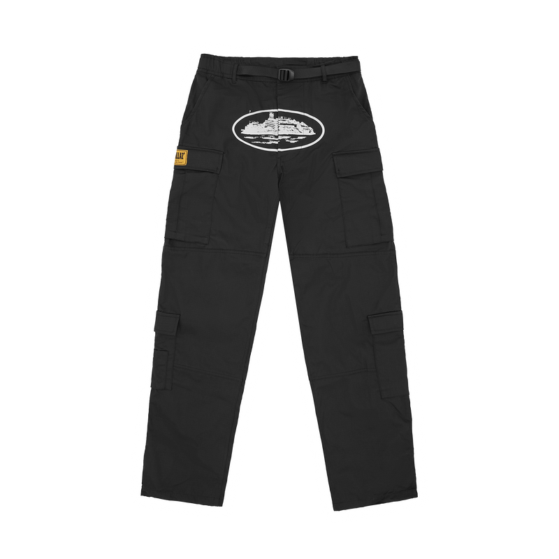 Corteiz Guerillaz Cargos Black/White