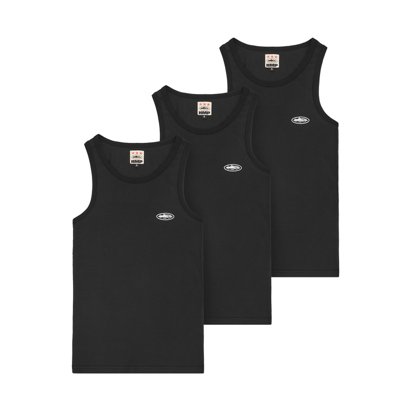 Corteiz Hmp Essentials Tank Top 3Pk Black