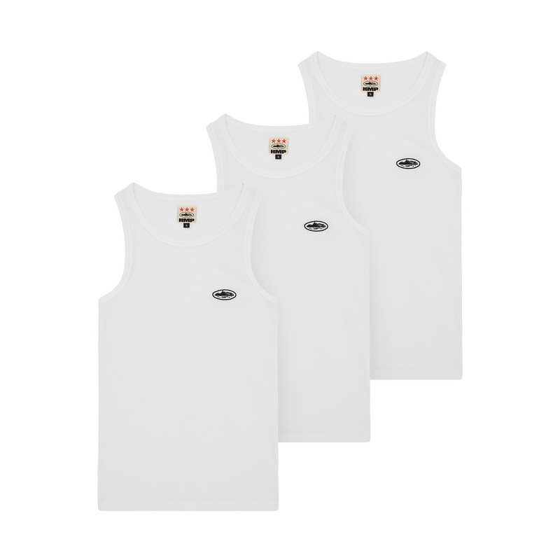 Corteiz Hmp Essentials Tank Top 3Pk White