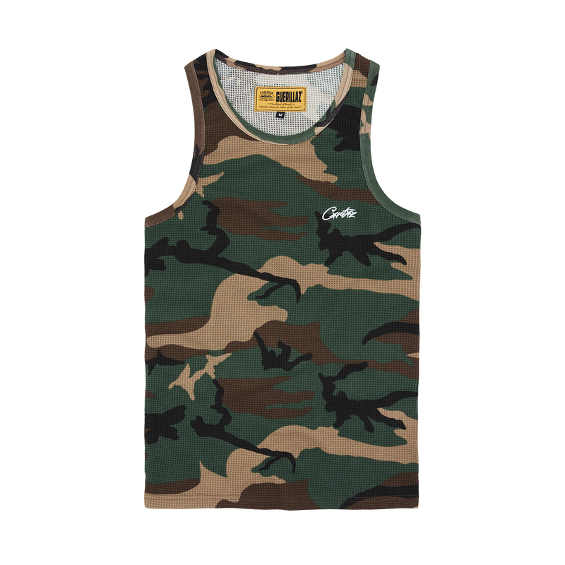 Corteiz Mens Allstarz Tank Top Woodland Camo