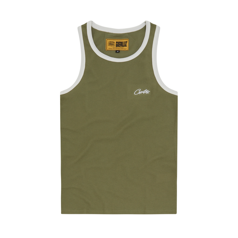 Corteiz Mens Contrast Allstarz Tank Top Khaki