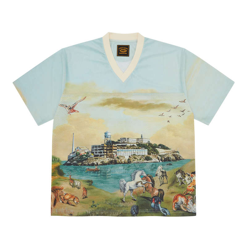 Corteiz Narnia Football Jersey Blue & Cream