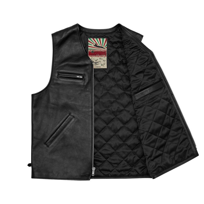 Corteiz Skydive Leather Vest Black