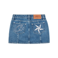 Corteiz Stitch Down Denim Skirt Faded Blue