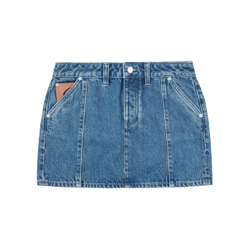 Corteiz Stitch Down Denim Skirt Faded Blue