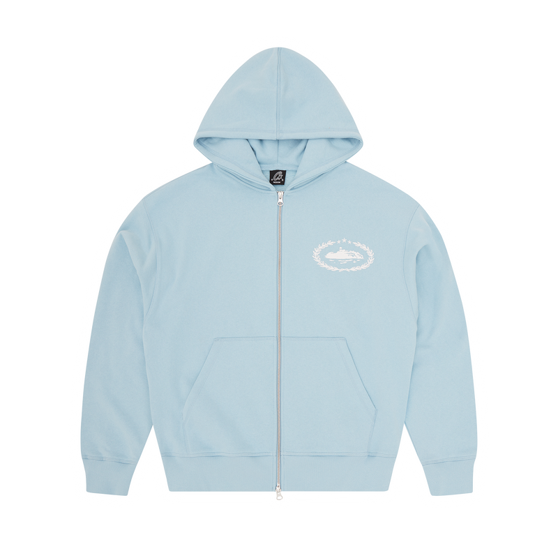 Corteiz Superior Royale Zip Hoodie Baby Blue